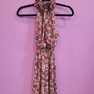 Allover Halter Neck Floral Boho Chic Dress